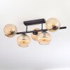 Koyoto ceiling light, globe light Amber, 5-light sources