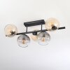 Koyoto ceiling light, globe light Amber, clear, Smoke-coloured, 5-light sources