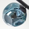 Ripoll ceiling light, globe light blue, green, coppery, 5-light sources