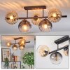Ripoll ceiling light, globe light Amber, clear, Smoke-coloured, 5-light sources
