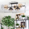 Ripoll ceiling light, globe light Amber, clear, Smoke-coloured, 5-light sources