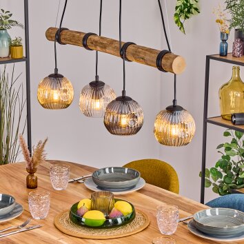 Ripoll hanging light, globe light, pendant light Ecru, black, 4-light sources