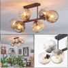 Ripoll ceiling light, globe light Amber, clear, Smoke-coloured, 6-light sources