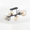 Ripoll ceiling light, globe light Amber, clear, Smoke-coloured, 6-light sources