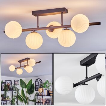 Chehalis ceiling light, globe light white, 5-light sources