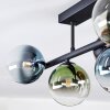 Chehalis ceiling light, globe light blue, green, clear, coppery, 5-light sources