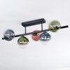 Chehalis ceiling light, globe light blue, green, clear, coppery, 5-light sources