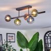 Chehalis ceiling light, globe light blue, green, clear, coppery, 5-light sources
