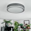 Salmi ceiling light, Panel LED grey, silver, 1-light source
