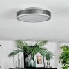 Salmi ceiling light, Panel LED grey, silver, 1-light source