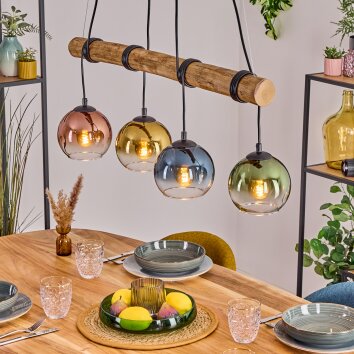 Koyoto hanging light, globe light, pendant light Ecru, black, 4-light sources