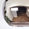 Koyoto ceiling light, globe light chrome, Smoke-coloured, 2-light sources