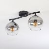 Koyoto ceiling light, globe light clear, Smoke-coloured, 2-light sources