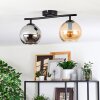 Koyoto ceiling light, globe light Amber, Smoke-coloured, 2-light sources