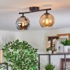 Koyoto ceiling light, globe light Amber, Smoke-coloured, 2-light sources
