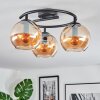 Koyoto ceiling light, globe light 37 cm Amber, 3-light sources