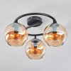 Koyoto ceiling light, globe light 37 cm Amber, 3-light sources