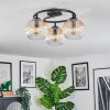 Koyoto ceiling light, globe light 37 cm Amber, clear, 3-light sources
