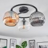 Ripoll ceiling light, globe light Amber, clear, Smoke-coloured, 3-light sources