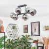 Ripoll ceiling light, globe light Smoke-coloured, 6-light sources