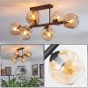 Ripoll ceiling light, globe light Amber, 6-light sources