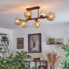 Ripoll ceiling light, globe light Amber, 6-light sources