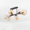 Ripoll ceiling light, globe light Amber, 6-light sources