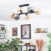 Ripoll ceiling light, globe light Amber, Smoke-coloured, 6-light sources
