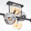 Ripoll ceiling light, globe light Amber, Smoke-coloured, 6-light sources
