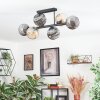 Ripoll ceiling light, globe light Amber, Smoke-coloured, 6-light sources