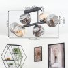 Ripoll ceiling light, globe light Amber, Smoke-coloured, 6-light sources