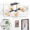 Ripoll ceiling light, globe light Amber, 6-light sources