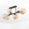 Ripoll ceiling light, globe light Amber, 6-light sources