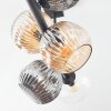 Ripoll ceiling light, globe light Amber, clear, Smoke-coloured, 6-light sources
