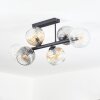 Ripoll ceiling light, globe light Amber, clear, Smoke-coloured, 6-light sources