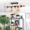 Gastor ceiling light, globe light Amber, 5-light sources