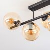 Gastor ceiling light, globe light Amber, 5-light sources