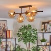 Gastor ceiling light, globe light Amber, 5-light sources