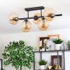 Gastor ceiling light, globe light Amber, 5-light sources