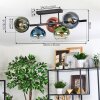 Koyoto ceiling light, globe light blue, green, clear, coppery, 5-light sources
