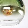 Koyoto ceiling light, globe light blue, green, clear, coppery, 5-light sources