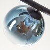 Koyoto ceiling light, globe light blue, gold, green, clear, coppery, 5-light sources