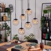 Gastor hanging light, globe light, pendant light black, 6-light sources