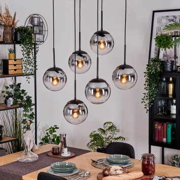 Gastor hanging light, globe light, pendant light black, 6-light sources