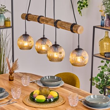 Ripoll hanging light, globe light, pendant light Ecru, black, 4-light sources