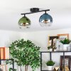 Koyoto ceiling light, globe light blue, green, clear, 2-light sources