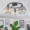 Ripoll ceiling light, globe light Amber, clear, Smoke-coloured, 3-light sources