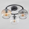 Ripoll ceiling light, globe light Amber, clear, Smoke-coloured, 3-light sources