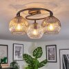 Ripoll ceiling light, globe light Amber, clear, Smoke-coloured, 3-light sources