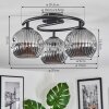 Ripoll ceiling light, globe light Smoke-coloured, 3-light sources